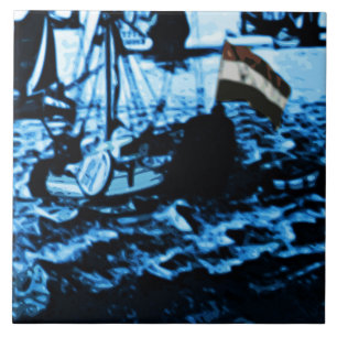 Carreau Regard vintage C5 de Delftware de bateaux