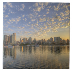 Carreau Regardant à travers False Creek l'horizon de