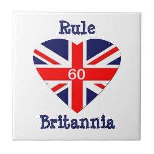 Carreau Règle Britannia ! coeur de 60-Union Jack