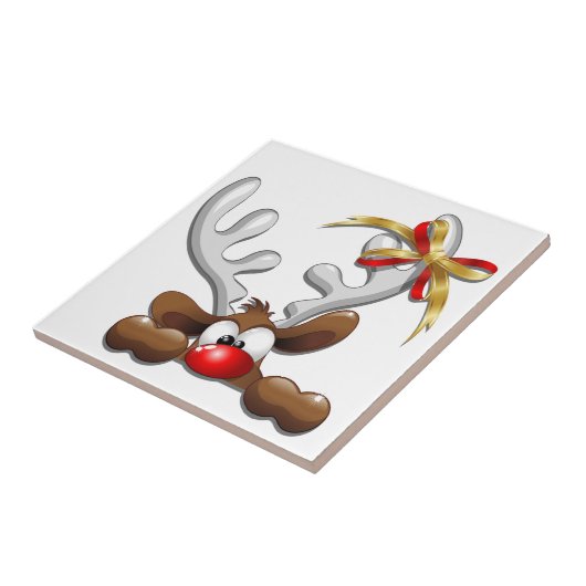 Carreau Reindeer Puzzled drôle Caractère de Noël (Côté)