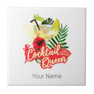 Carreau Reine de Cocktail Poule Vintage Enterrement de Vie