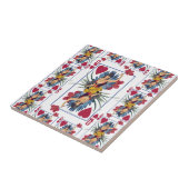 Carreau Reine des cœurs et des fleurs (Côté)