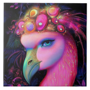 Carreau Reine du Flamant rose cosmique