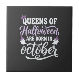 Carreau Reines d'Halloween Nées en Octobre Anniversaire