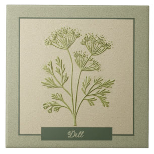 Carreau Relief Faux Jardin de Cuisine Herbe Aneth