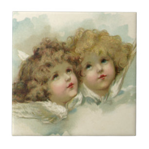 Carreau Religion Vintage, Anges Victoriennes dans les Nuag