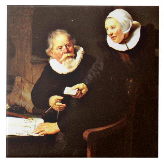 Carreau Rembrandt: The Shipbuilder and his Wife, 1633 (Devant)