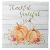 Carreau Remerciements | Aquarelle Citrouille automne autom (Devant)