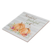 Carreau Remerciements | Aquarelle Citrouille automne autom (Côté)