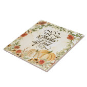 Carreau Remerciez le Seigneur Fleurs d'automne Citrouilles (Côté)