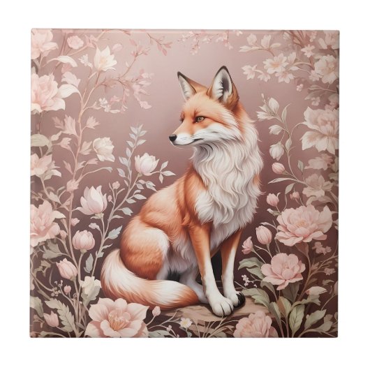 Carreau Renard Avec Flore Rose Rêvé (Devant)