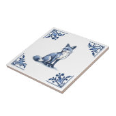 Carreau Renard boisé avec Delft Blue et White Corners (Côté)