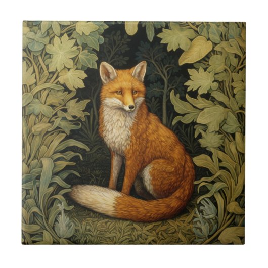 Carreau Renard dans la forêt, style Art nouveau (Devant)