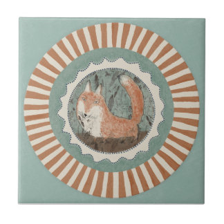 Carreau Renard fantaisie bleu terre cuite sarcelle aqua