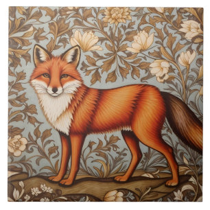 Carreau Renard qui marche Inspiré de William Morris 