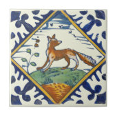 Carreau Renard Repro Delft inhabituel avec oiseaux Volant  (Devant)