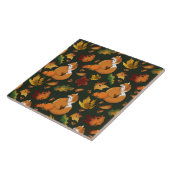 Carreau Renard roux Feuilles d'automne Glands Motif vert (Côté)