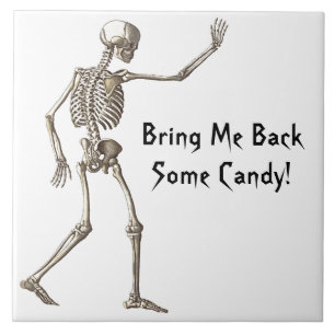 Carreau Rendez-moi quelques bonbons squelette Halloween