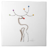 Carreau Renne de Noël à nez rouge (Devant)