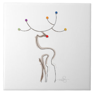 Carreau Renne de Noël à nez rouge