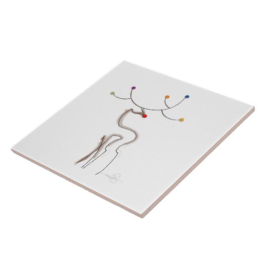 Carreau Renne de Noël à nez rouge (Côté)