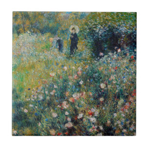 Carreau Renoir - Femme au parasol dans un jardin