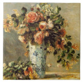Carreau Renoir Roses et Jasmin dans un vase Delft (Devant)