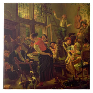 Carreau Repas de famille (huile sur la toile)
