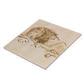 Carreau Repos de lion (à l'encre sur le papier) (Côté)