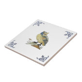 Carreau Repro 1700s Antique Painted Delft Owl Tile blanc (Côté)