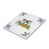 Carreau Repro 17th Century Delft Dog Tile à personnaliser (Côté)