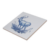 Carreau Repro 1876 Wedgwood Buck Deer avec Antlers Tile Bl (Côté)