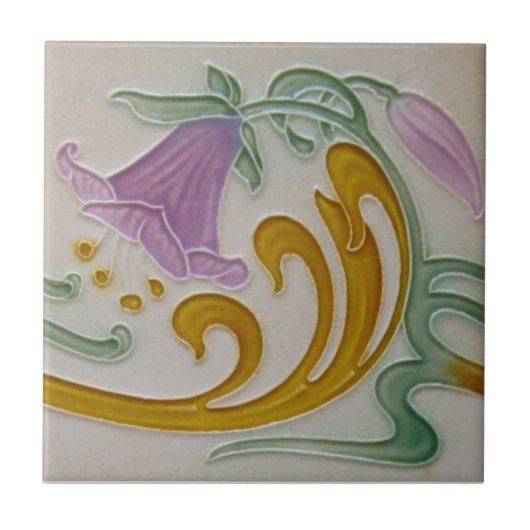 Carreau Repro Antique Art Nouveau Frontière Tubeline Lily (Devant)