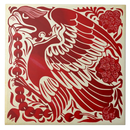 Carreau Repro Antique Bold Ruby Luster De Morgan Eagle (Devant)