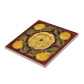 Carreau Repro Antique Faux Relief Tudor Rose Majolica (Côté)