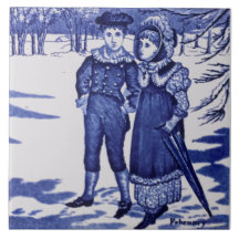 Repro Antique Wedgwood Blue "Février" Figural