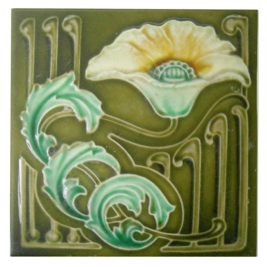 Carreau Repro Art Nouveau Carrelage Floral (Devant)