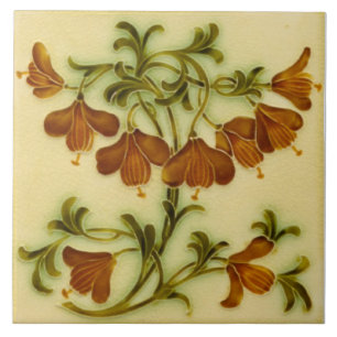 Carreau Repro Art Nouveau Floral Faux Embossés