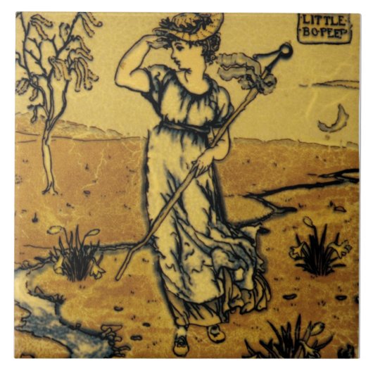 Carreau Repro Art Nouveau Moderne Little Bo Peep Sketch (Devant)