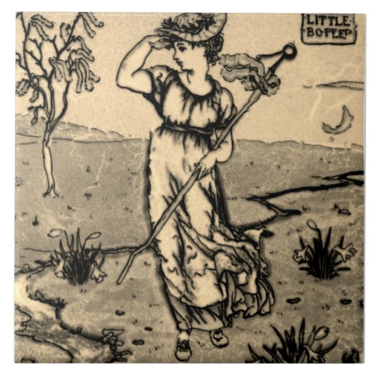 Carreau Repro Art Nouveau Moderne Little Bo Peep Sketch Ti (Devant)