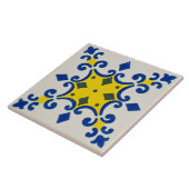 Carreau Repro Azulejos Portugais Géométrique Jaune Bleu (Côté)