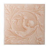 Carreau Repro c1880 Minton Faux Relief Cherub Peach Pink (Devant)