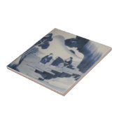 Carreau Repro Chinois Brosse Delft Carrelage bleu et blanc (Côté)