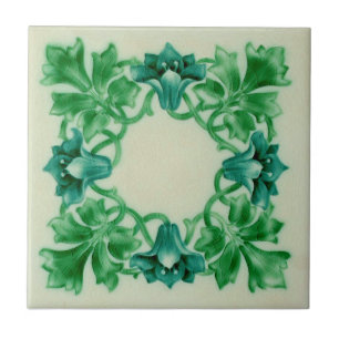 Carreau Répro de la couronne florale Art nouveau de Pilkin