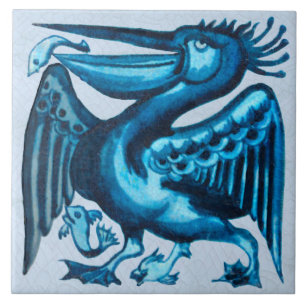 Carreau Repro de l'original de Morgan Blue Pelican Bird