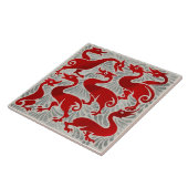 Carreau Repro De Morgan Red Luster+Silver Fantastic Ducks (Côté)