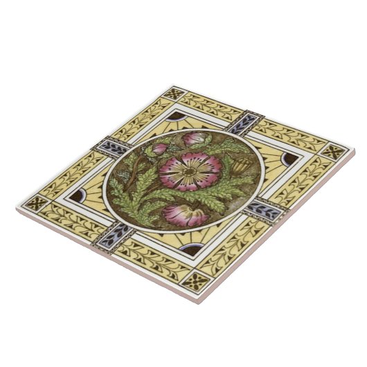 Carreau Repro de tuiles à transfert multiple de Rose jaune (Côté)