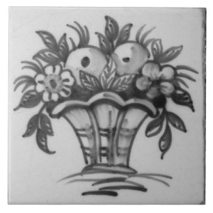 Carreau Repro Defware Bouquet Fleurs Vase Bleu Delft Jusqu