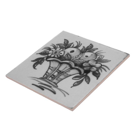 Carreau Repro Defware Bouquet Fleurs Vase Bleu Delft Jusqu (Côté)