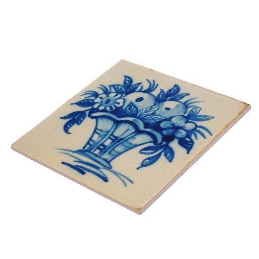 Carreau Repro Defware Bouquet Fleurs Vase Blue Delft (Côté)